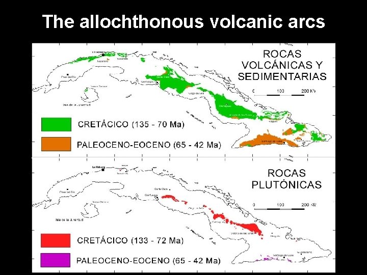 The allochthonous volcanic arcs 
