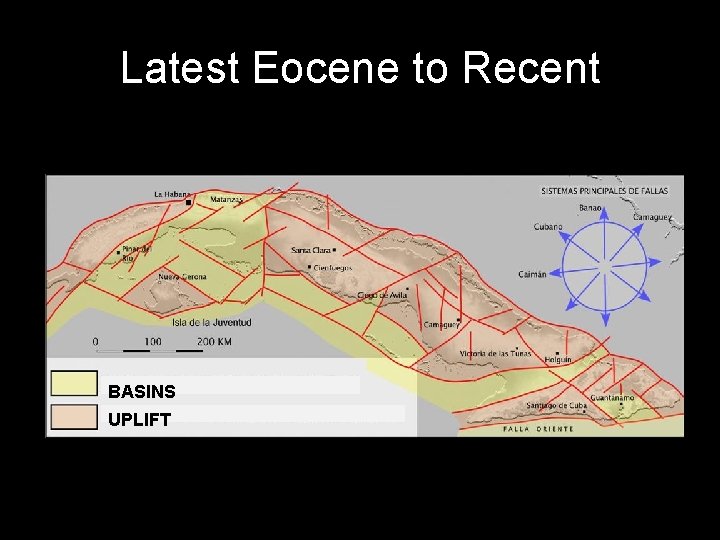 Latest Eocene to Recent BASINS UPLIFT 