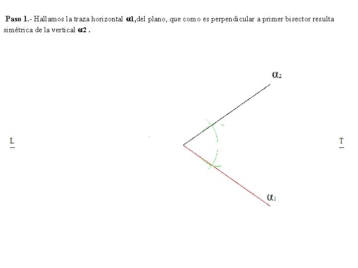 Paso 1. - Hallamos la traza horizontal α 1, del plano, que como es