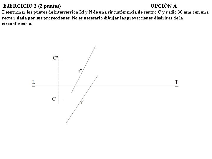 EJERCICIO 2 (2 puntos) OPCIÓN A Determinar los puntos de intersección M y N