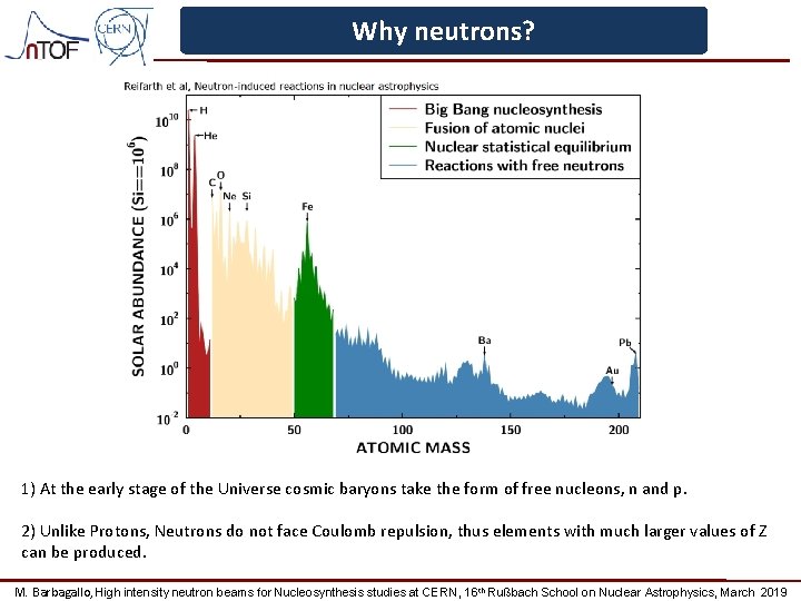 Why neutrons? 1) At the early stage of the Universe cosmic baryons take the