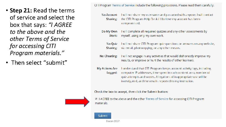  • Step 21: Read the terms of service and select the box that