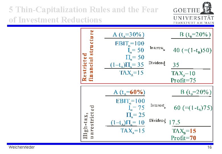 5 Thin-Capitalization Rules and the Fear of Investment Reductions Weichenrieder 16 