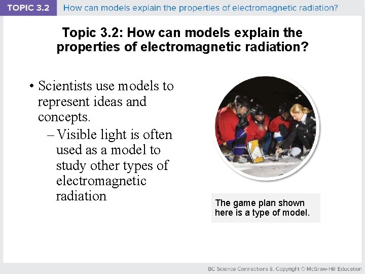 Topic 3. 2: How can models explain the properties of electromagnetic radiation? • Scientists