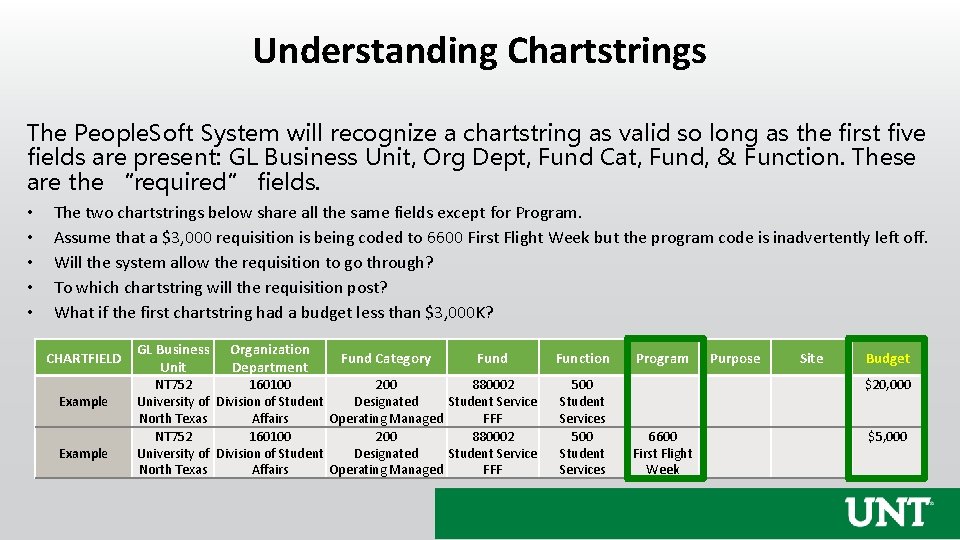 Understanding Chartstrings The People. Soft System will recognize a chartstring as valid so long
