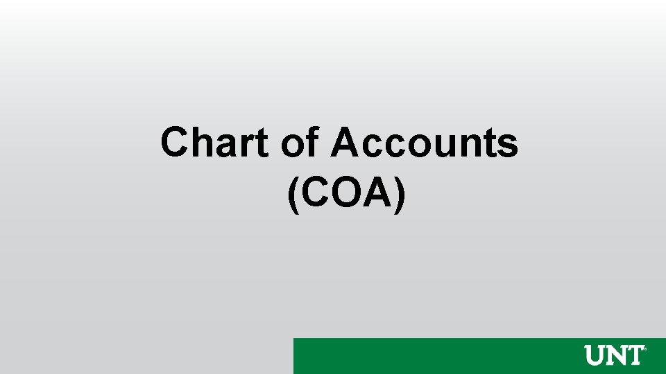 Chart of Accounts (COA) 