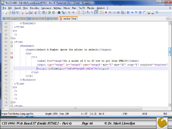 Insert section of code from mini form 3. html here that illustrates the onforminput