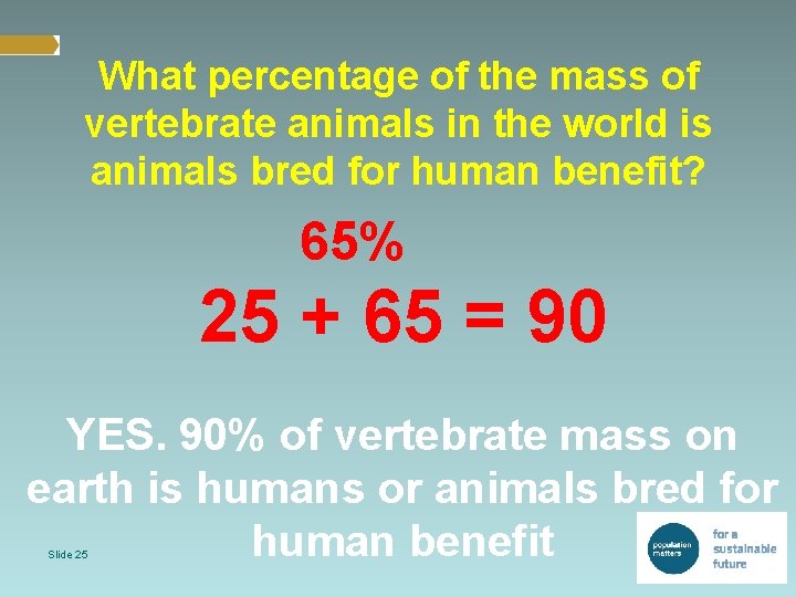 What percentage of the mass of vertebrate animals in the world is animals bred