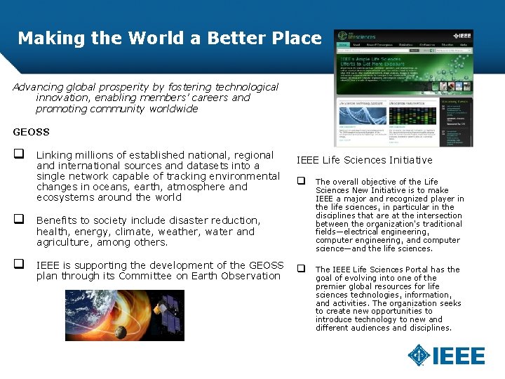 Making the World a Better Place Advancing global prosperity by fostering technological innovation, enabling