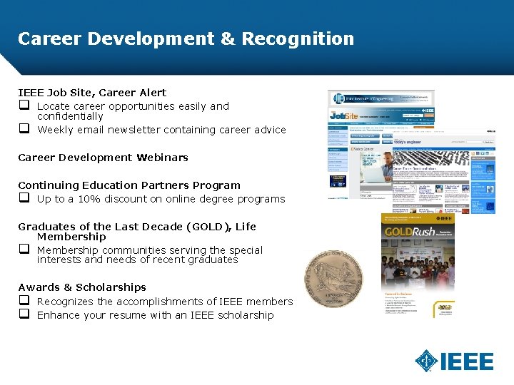 Career Development & Recognition IEEE Job Site, Career Alert q Locate career opportunities easily