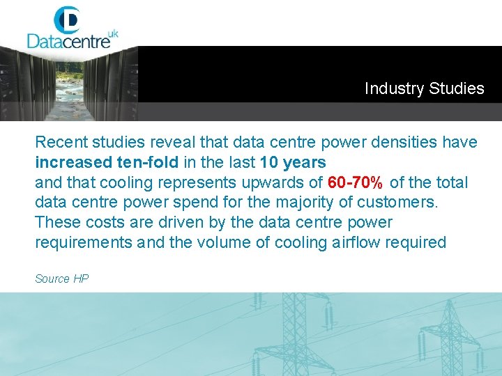 Industry Studies Recent studies reveal that data centre power densities have increased ten-fold in