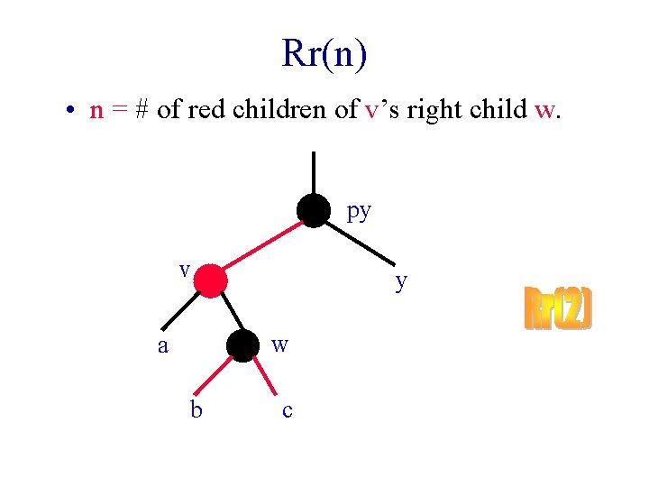Rr(n) • n = # of red children of v’s right child w. py