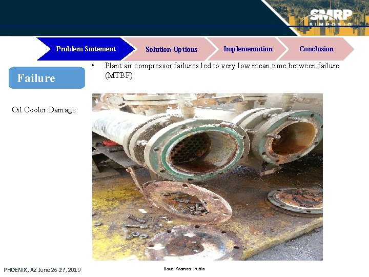 Problem Statement • Failure Solution Options Conclusion Plant air compressor failures led to very