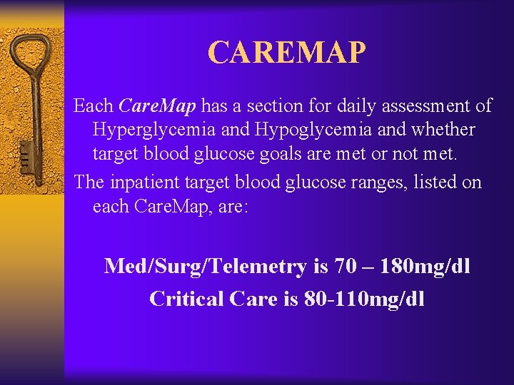 CAREMAP Each Care. Map has a section for daily assessment of Hyperglycemia and Hypoglycemia
