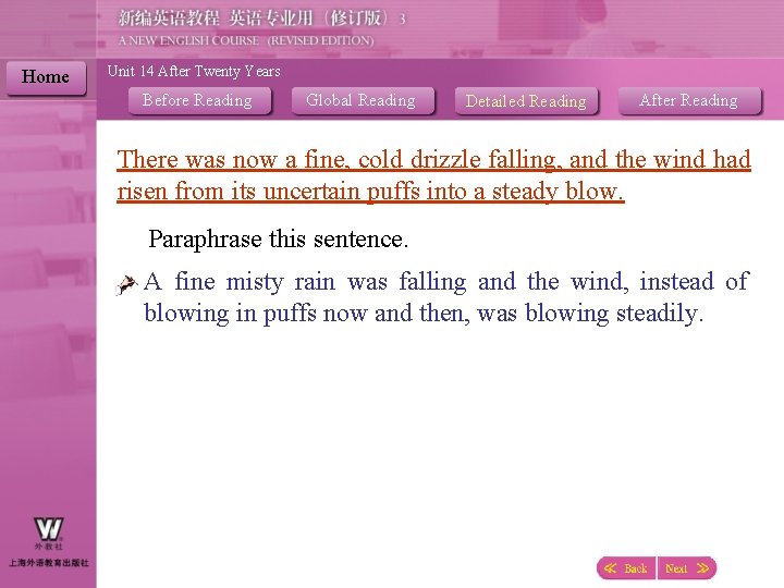 Home Unit 14 After Twenty Years Before Reading Global Reading Detailed Reading After Reading