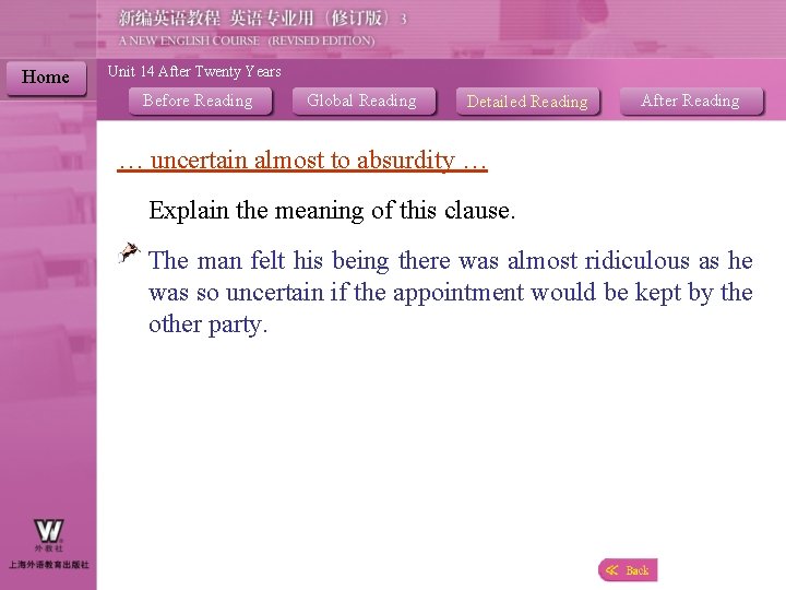 Home Unit 14 After Twenty Years Before Reading Global Reading Detailed Reading After Reading