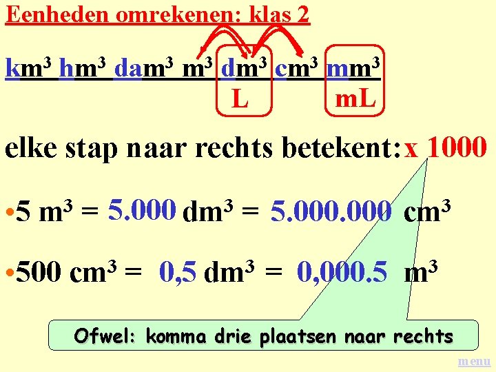 Eenheden omrekenen: klas 2 km 3 hm 3 dam 3 dm 3 cm 3