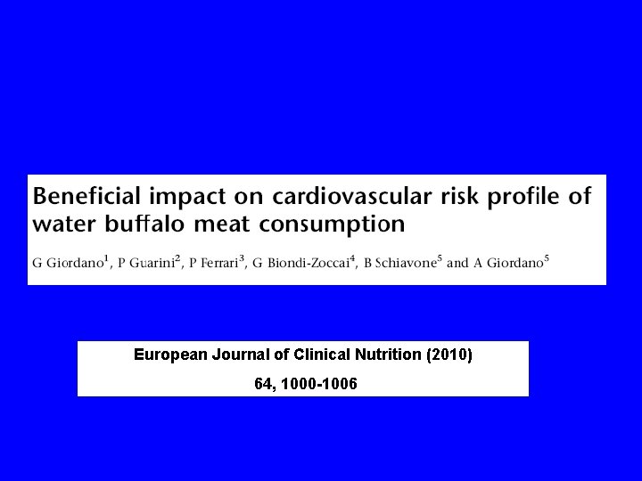 European Journal of Clinical Nutrition (2010) 64, 1000 -1006 