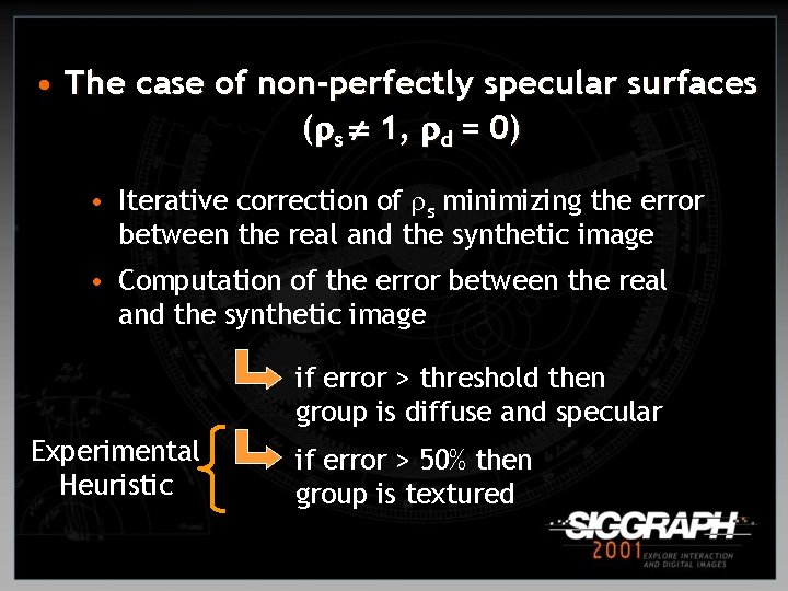  • The case of non-perfectly specular surfaces ( s 1, d = 0)