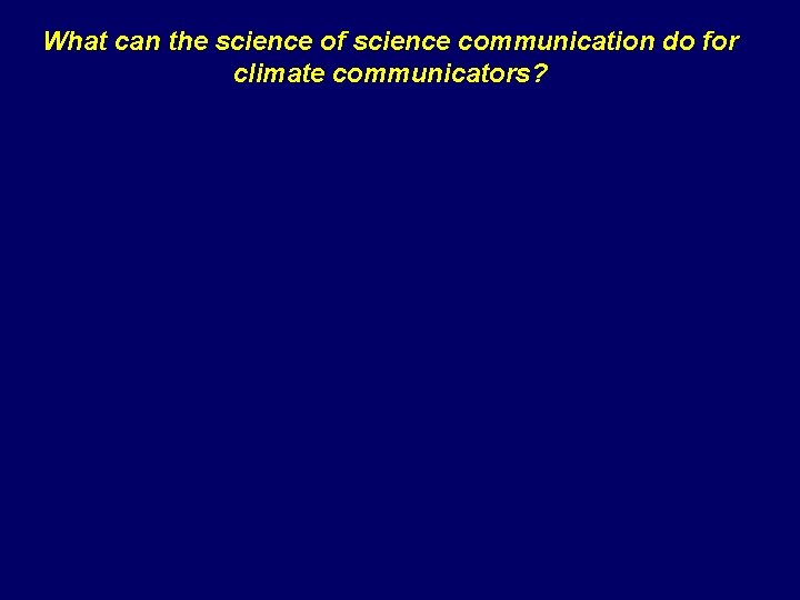 What can the science of science communication do for climate communicators? 