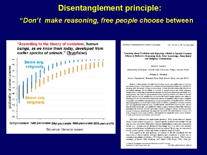 Disentanglement principle: “Don’t make reasoning, free people choose between 
