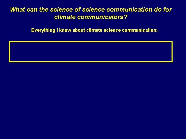 What can the science of science communication do for climate communicators? Everything I know