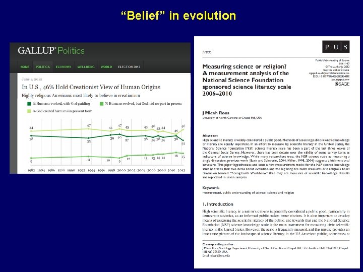“Belief” in evolution 
