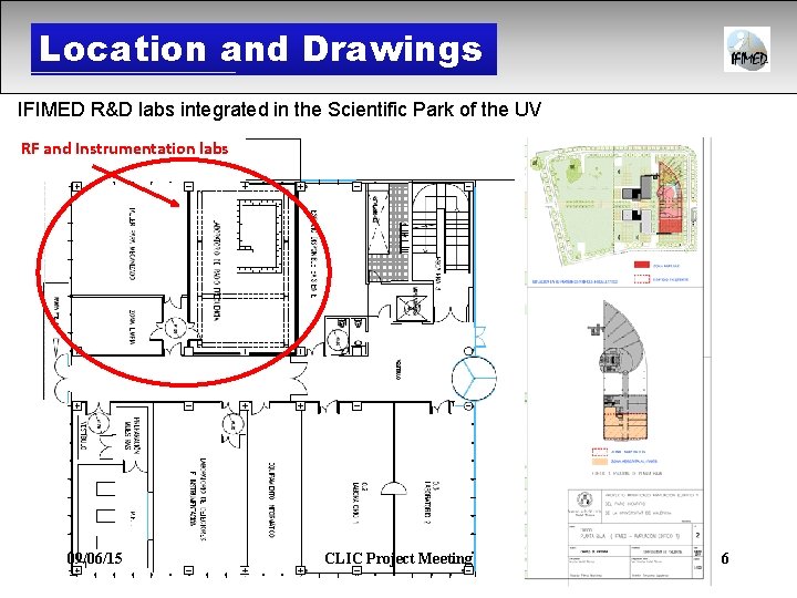 Location and Drawings IFIMED R&D labs integrated in the Scientific Park of the UV