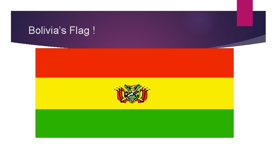 Bolivia’s Flag ! 