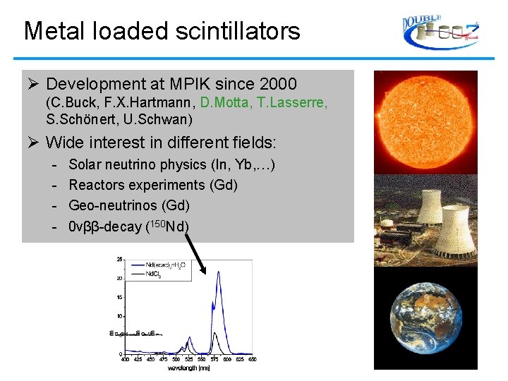 Metal loaded scintillators Development at MPIK since 2000 (C. Buck, F. X. Hartmann, D.