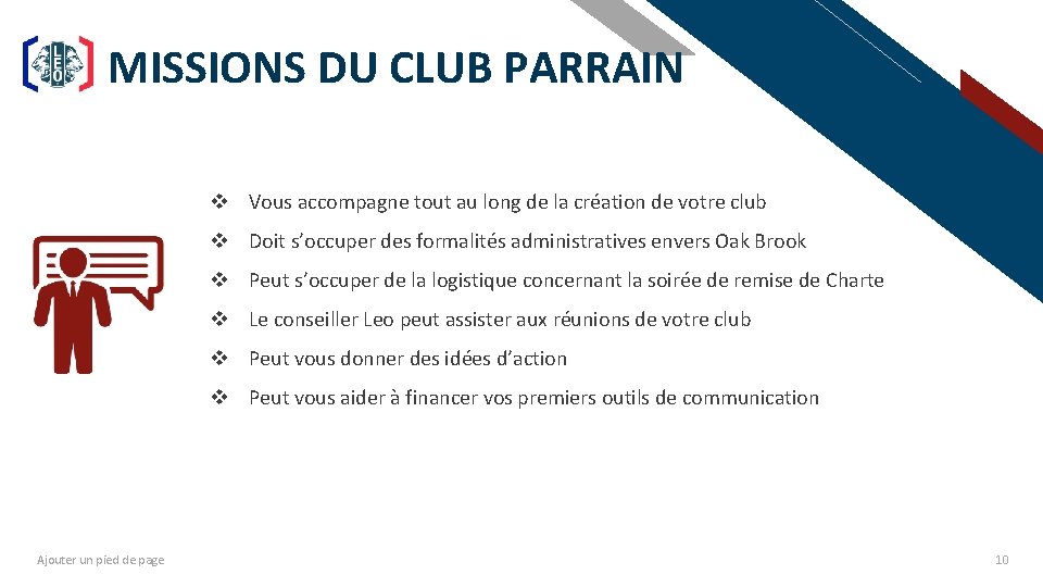 MISSIONS DU CLUB PARRAIN FR v Vous accompagne tout au long de la création