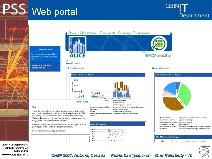 Web portal CERN - IT Department CH-1211 Genève 23 Switzerland www. cern. ch/it CHEP