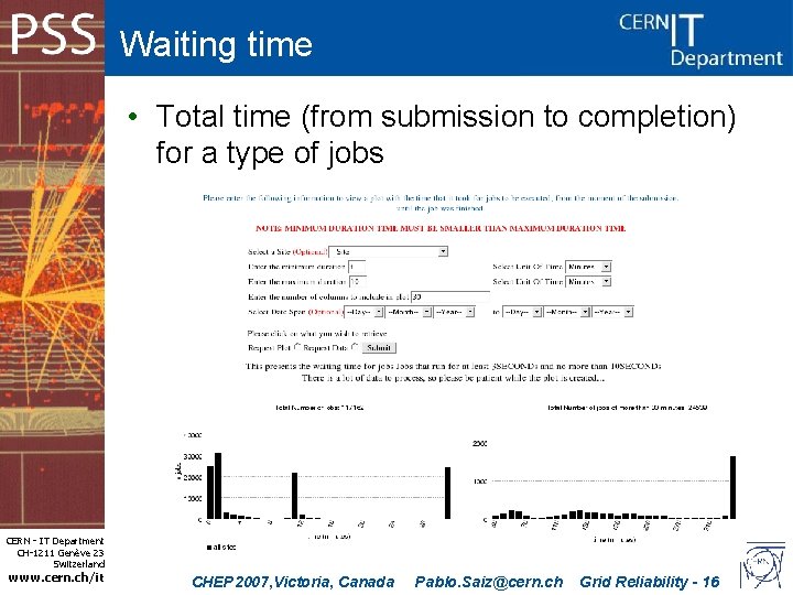 Waiting time • Total time (from submission to completion) for a type of jobs