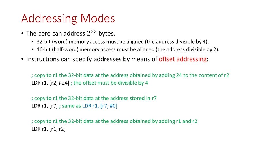 Addressing Modes • Addressing Modes •