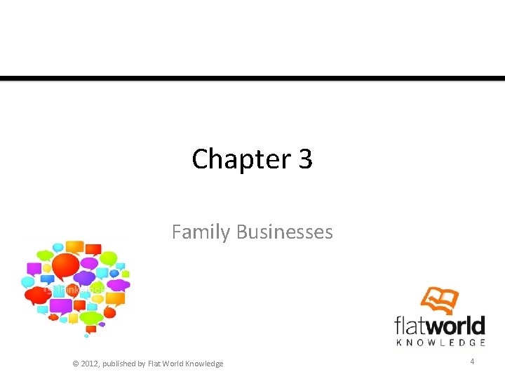 Chapter 3 Family Businesses © 2012, published by Flat World Knowledge 4 