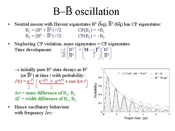 B–B oscillation • Neutral meson with flavour eigenstates B 0 (bq), B 0 (bq)