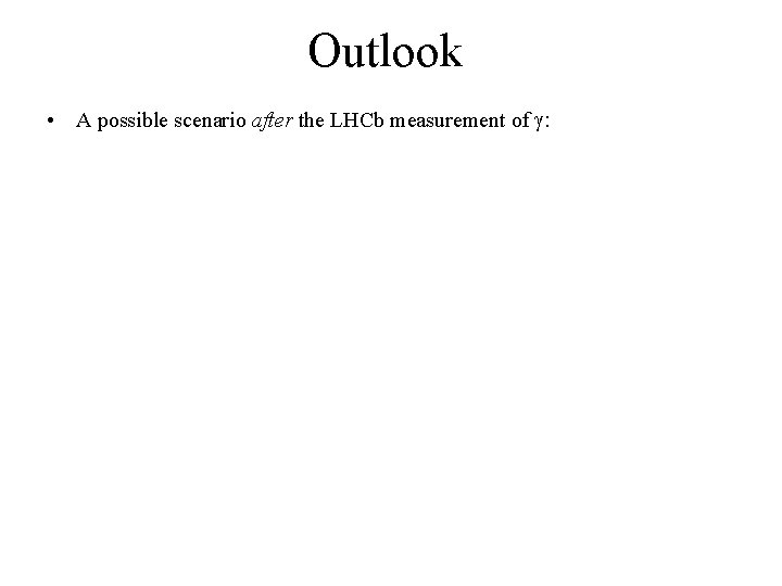Outlook • A possible scenario after the LHCb measurement of : 