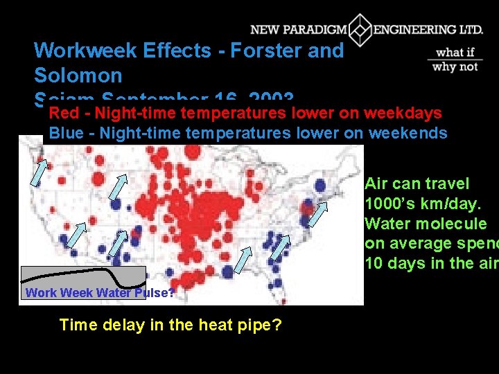 Workweek Effects - Forster and Solomon Sciam September 16, 2003 Red - Night-time temperatures