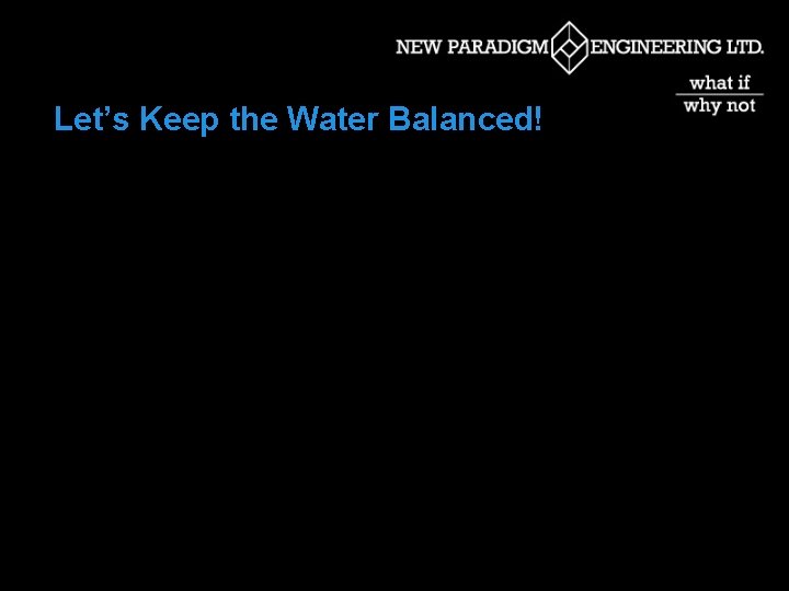 Let’s Keep the Water Balanced! 