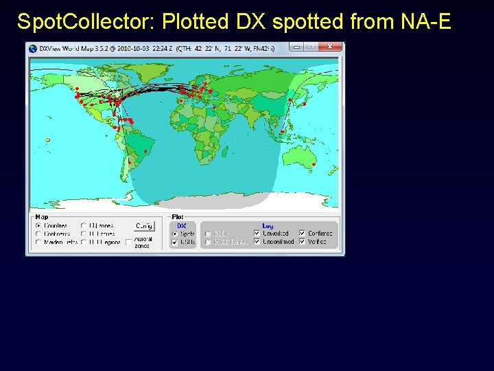 Spot. Collector: Plotted DX spotted from NA-E 