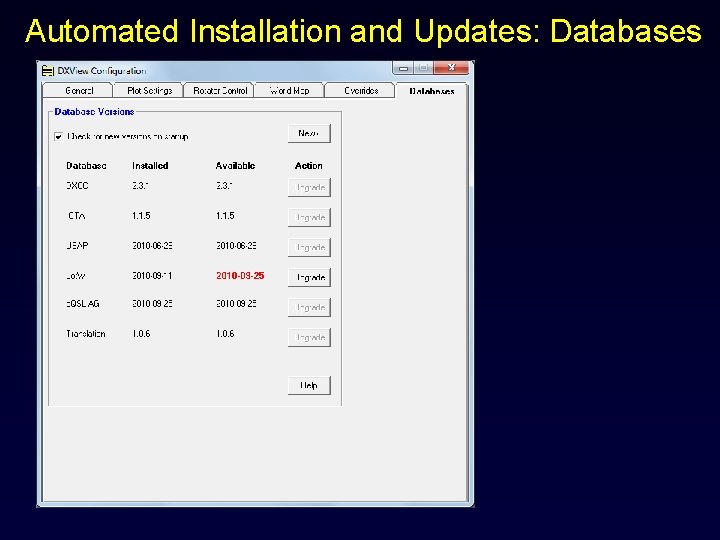 Automated Installation and Updates: Databases 