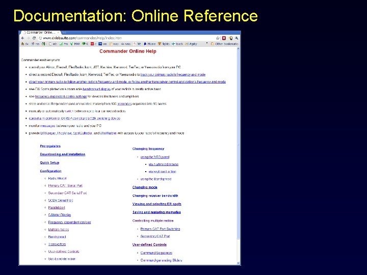 Documentation: Online Reference 