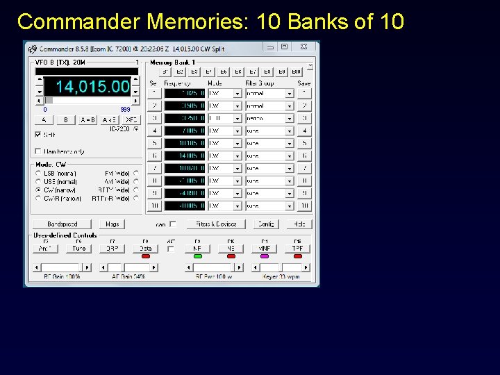 Commander Memories: 10 Banks of 10 