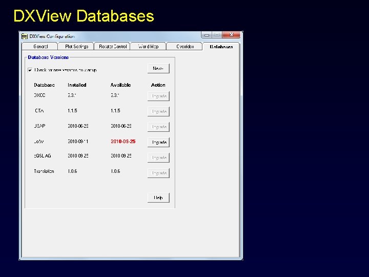 DXView Databases 