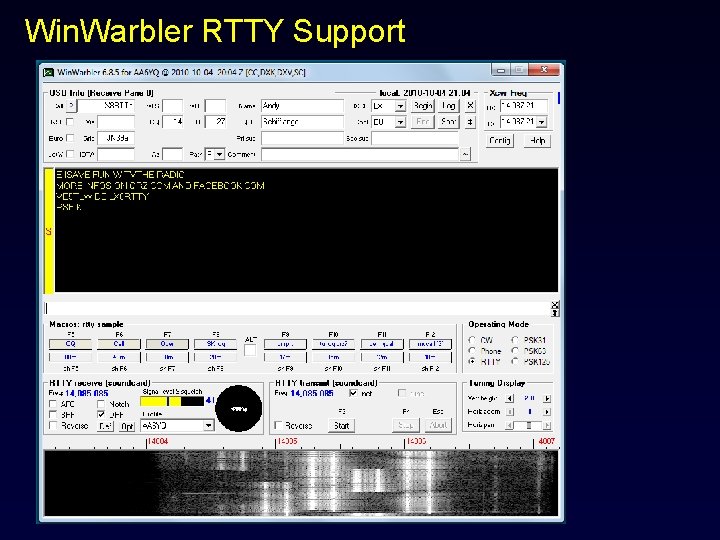 Win. Warbler RTTY Support 