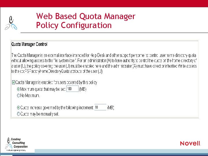 Web Based Quota Manager Policy Configuration 