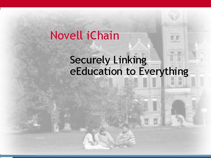 Novell i. Chain Securely Linking e. Education to Everything 