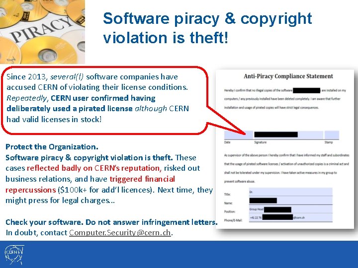Software piracy & copyright violation is theft! Since 2013, several(!) software companies have accused