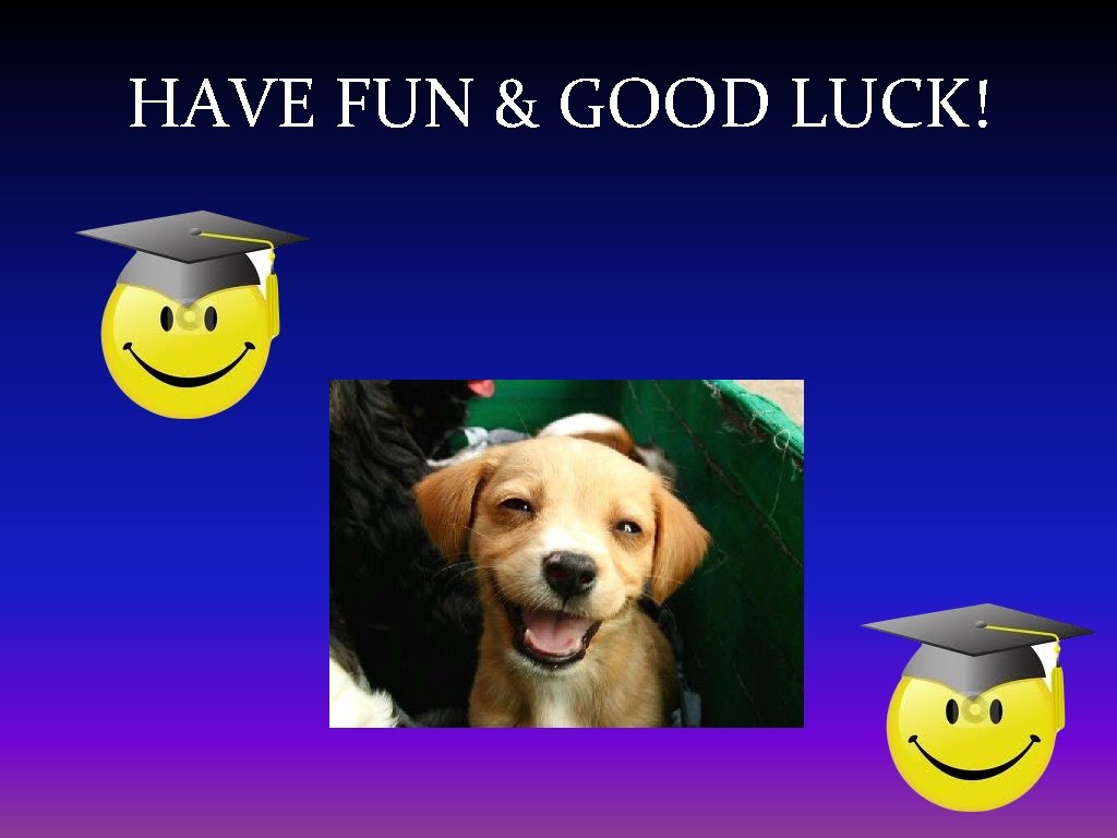 HAVE FUN & GOOD LUCK! 