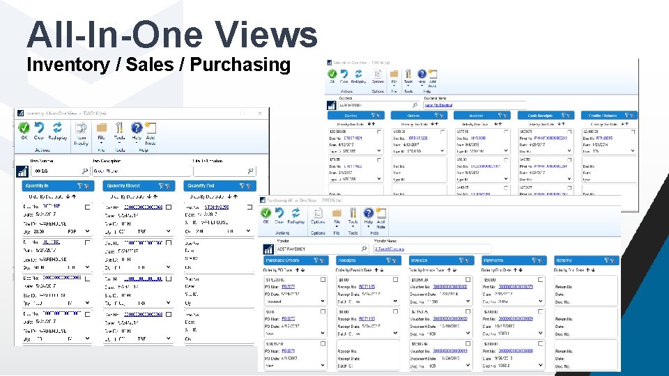 All-In-One Views Inventory / Sales / Purchasing 